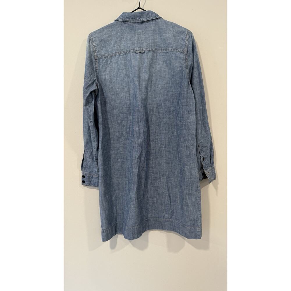 J.CREW Dress Chambray Half Button Shirtdress Roll Tab Sleeve Size6 2591 - Picture 3 of 7